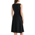 thumbnail image 3 of INSPIRE CHIC Vestidos de Verano Casual para Mujeres, Vestido Midi A-Line sin Mangas con Cuello Redondo y Bolsillos, S Negro, 3 of 6