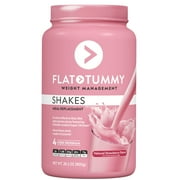 Flat Tummy Shakes, Dairy Free Strawberry Protein Powder - Vegan, Keto, Meal Replacement Shake