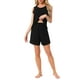 thumbnail image 2 of Conjunto de lounge para mujeres INSPIRE CHIC, set de pijama de algodón sin mangas, top de tanque y pantalones cortos, pijama suave, talla XL, negro, 2 of 6