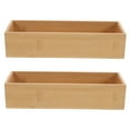 thumbnail image 1 of Miangastore 2pcs Bamboo Storage Box Without Lid Storage Case Sundries Storage Box for Home Office, 1 of 8