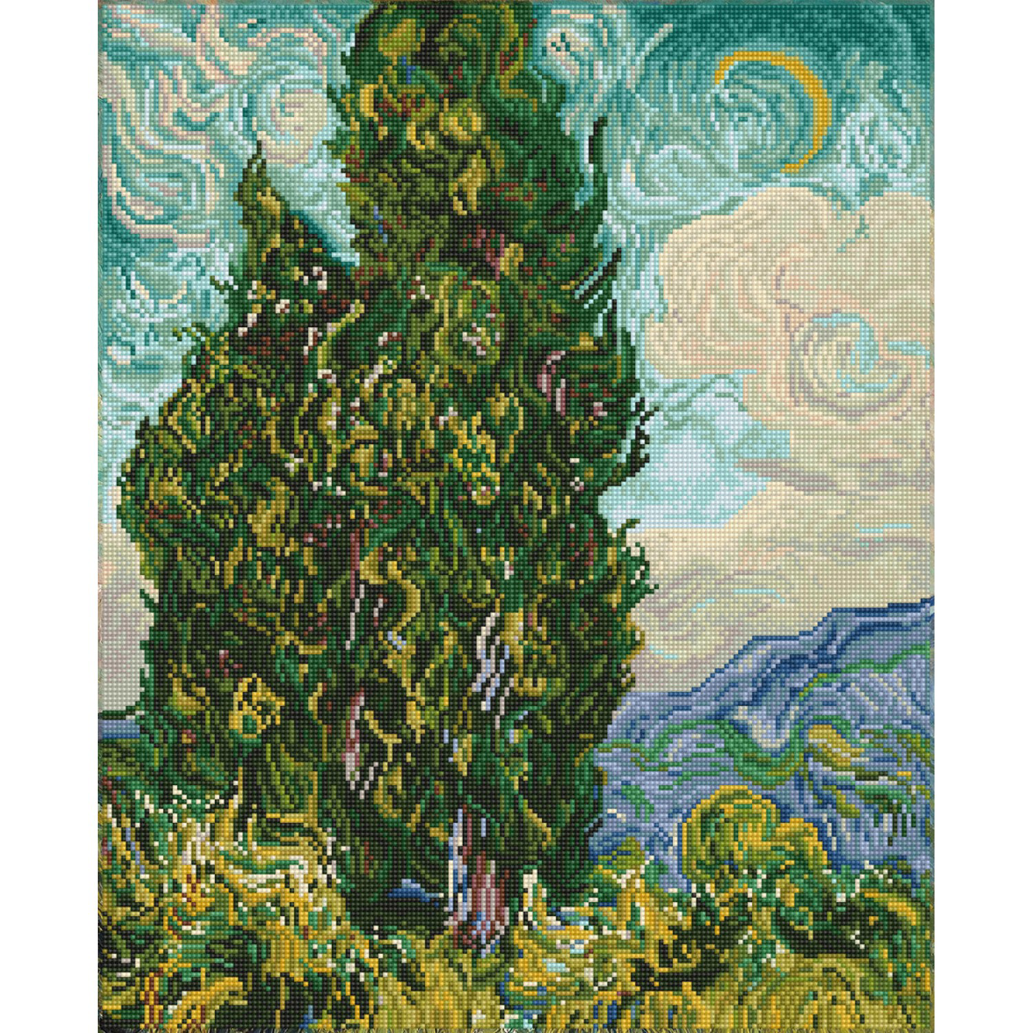 Diamond Dotz Cypresses (apres Van Gogh) Diamond Painting Kits for Adults - Diamond Art Kits a Relaxing Creative Craft Kit with Dotz Gems