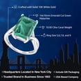 thumbnail image 2 of Gem Stone King 10K White Gold Green Malachite Engagement Ring for Women | 10.00 Cttw | Emerald Cut 14X10MM | Gemstone Birthstone | Size 6, 2 of 6