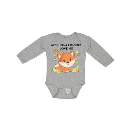 

Inktastic Grandma and Grandpa Love Me- Little Fox Gift Baby Boy or Baby Girl Long Sleeve Bodysuit