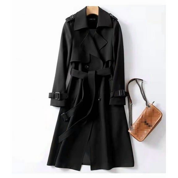 Women'S Trench Coat Mid Long Length 2025 New Arrival Oversize Petite Friendly Popular Style Knee Length Overcoat Trench Coat Women