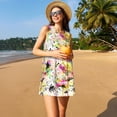 thumbnail image 3 of Easygdp Retro Musical para Vestido Transpirable de Mujer, Vestido Suelto de Manga Corta con Pliegues y Bolsillos para el Verano, 3 of 7