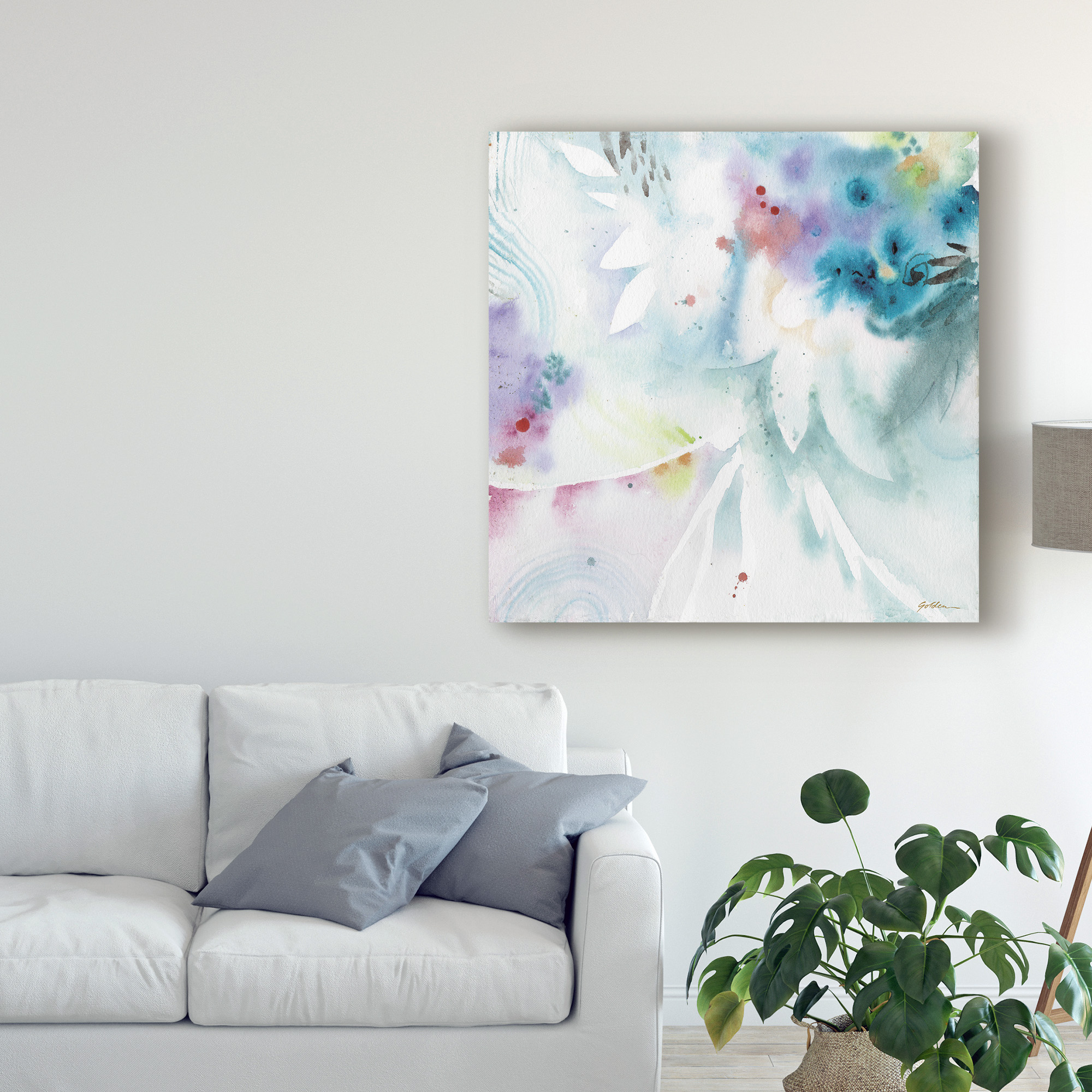 Trademark Fine Art 'Blues Along the Way' Canvas Art by Sheila Golden