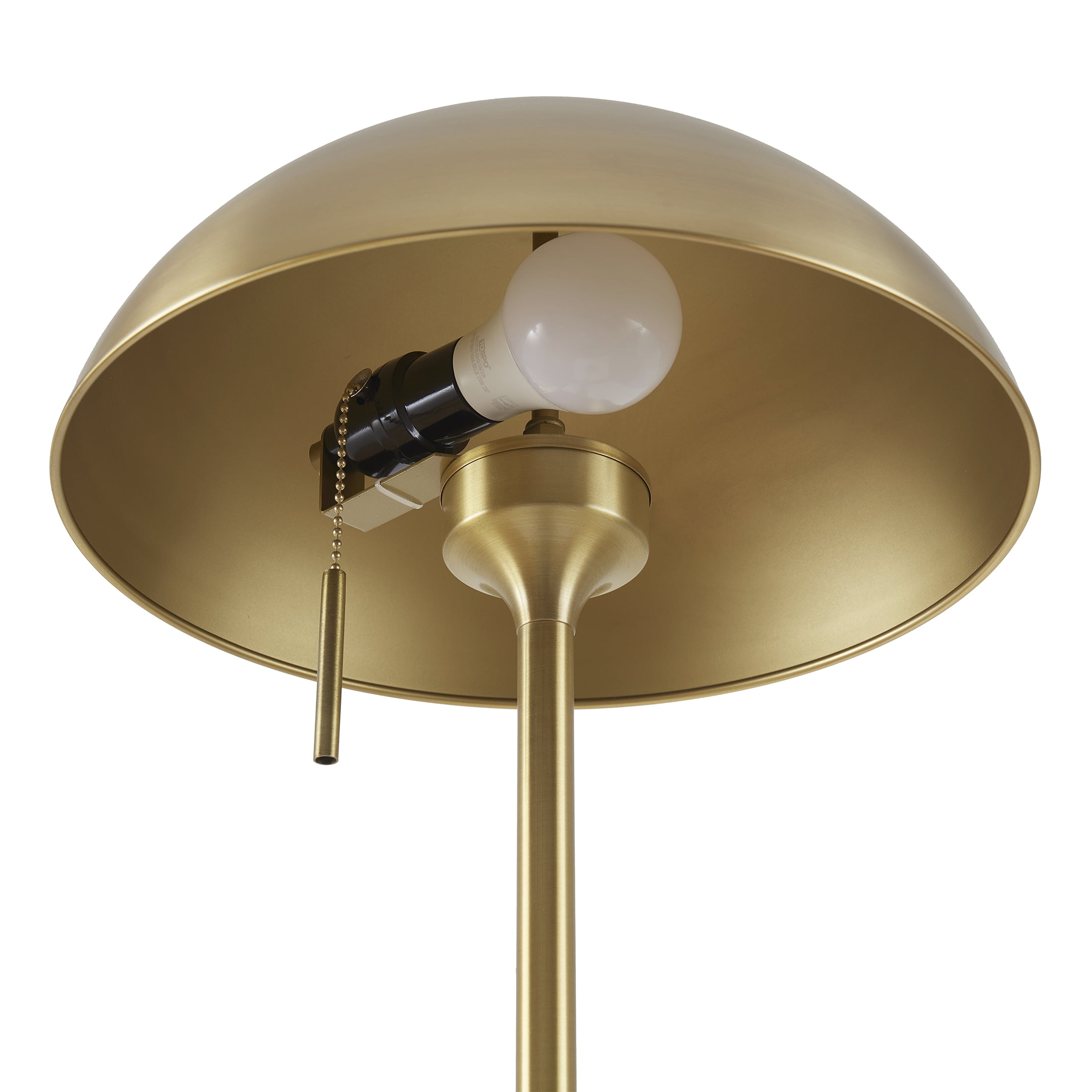 Better Homes & Gardens 62" Modern Pull-chain Brass Floor Lamp with Brass Dome Shade