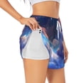 thumbnail image 2 of Bixox Women's Cloud Cute Rabbit pattern 2 in 1 Running Shorts - Lightweight Athletic Workout Gym Yoga Shorts Liner with Pockets - Medium, 2 of 5