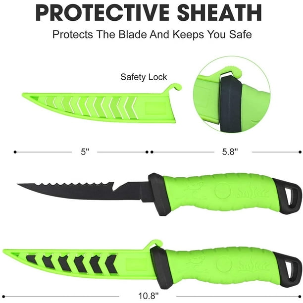 DrQuality Professional Fishing Knife, Fillet Knife Sheath, Fillet Knife For  Meat Filet Knife With Sheath (Black/Green)