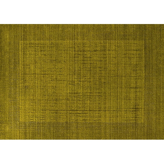 Ahgly Company Indoor Rectangle Oriental Yellow Industrial Area Rugs, 7' x 9'