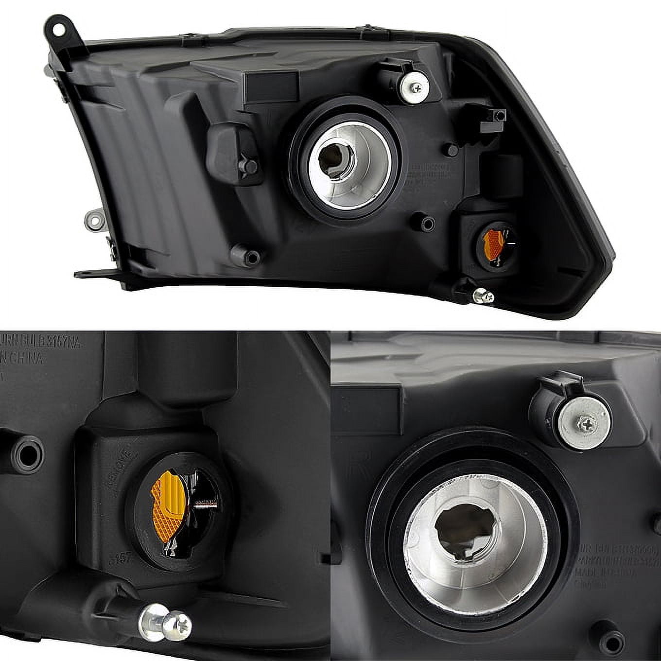 AKKON - For Black Smoke 2009-2018 Ram 1500 10-18 Ram 2500 3500 Pickup Truck Headlights Front Lamps Replacement