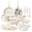 24 Piece, variant on 20 Piece Ceramic Nonstick Cookware Set Stackable Space Saving For Small Kitchens