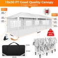 thumbnail image 6 of HOTEEL Carport 10'x30' Large Pop up Car Canopy with Handbag, Portable Garage Wedding Tent Big Tents Carports Shelter, Large Canopy tent for Outdoor Party Birthday, White, 6 of 9