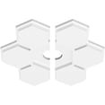 thumbnail image 2 of 14"OD x 2"ID x 4 3/4"C x 1"P Daisy Architectural Grade PVC Contemporary Ceiling Medallion, Two Piece, 2 of 11