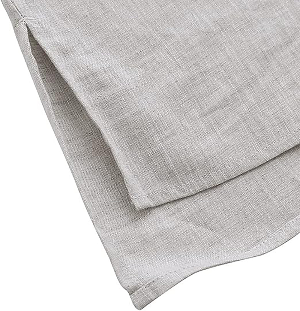 Amazhyu 100% Linen V Neck Spaghetti Strap Sleeveless Summer Causal Dresses with Slit for Women