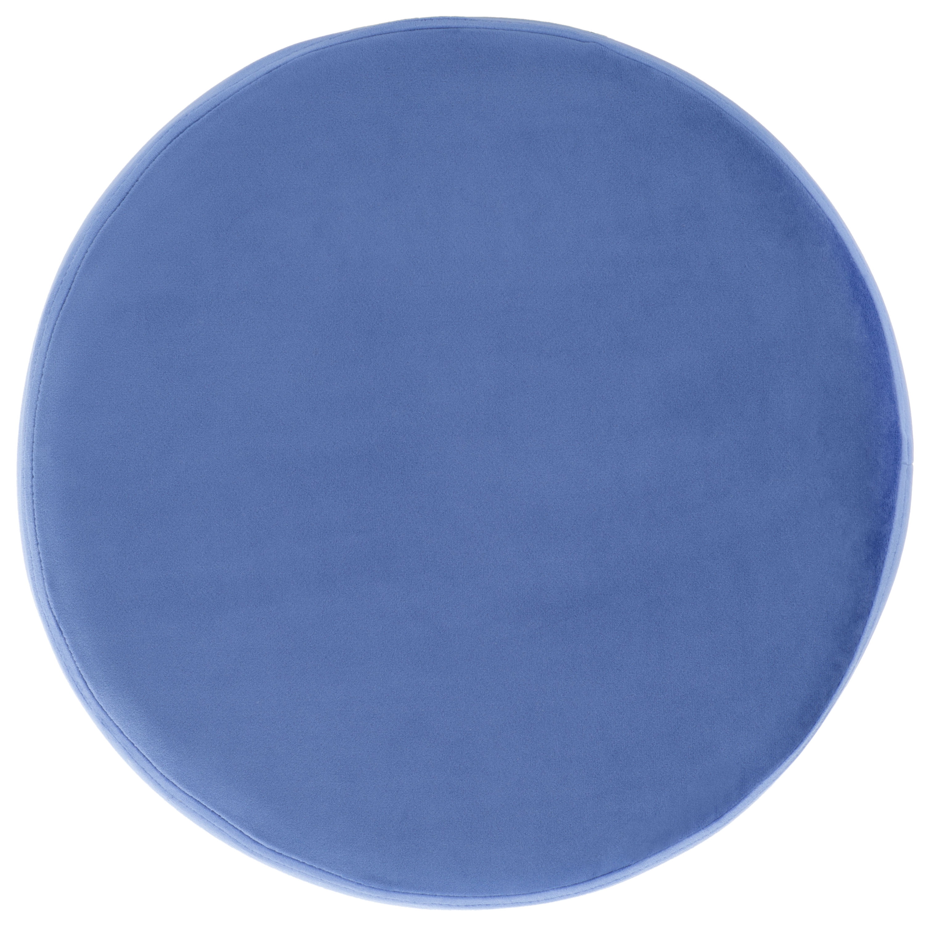SAFAVIEH Abrea Modern Style Round Ottoman, Steel Blue/Gold ( 16.5 in. W x 16.5 in. D x 17.3 in. H)