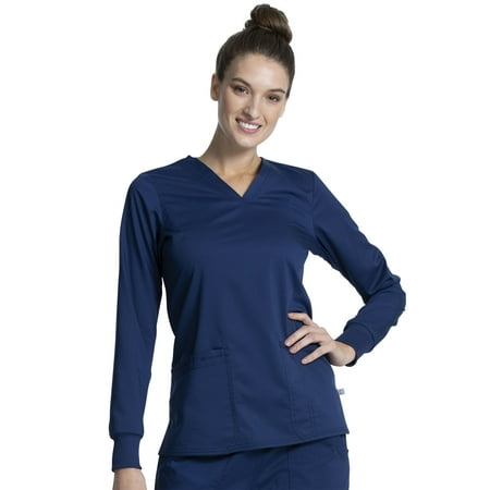 

Cherokee Workwear Revolution Tech Women s Scrubs Top Long Sleeve V-Neck WW855