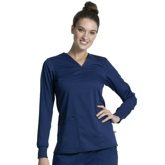 Cherokee Workwear Revolution Tech Women's Scrubs Top Long Sleeve V-Neck WW855