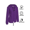 thumbnail image 4 of AmShibel Women Lightweight Waterproof Rain Jackets, Solid Color Zipper Open Front Coat Windbreake, 4 of 6