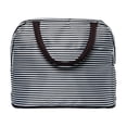 thumbnail image 1 of Bolsa de lona para mujer para el trabajo con rayas blancas y negras, bolsa de preparación de almuerzo con aislamiento reutilizable clásica para niñas para la escuela, linda bolsa térmica para cajas Be, 1 of 5