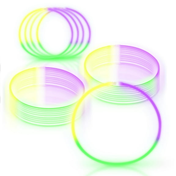 Windy City Novelties - 50 Pack 22" Glow Stick Necklaces (Yellow/Green/Purple)
