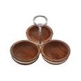 thumbnail image 2 of IH Casa Decor Natural Acacia Wood With Hammered Nickel 3 Section Server, 2 of 5