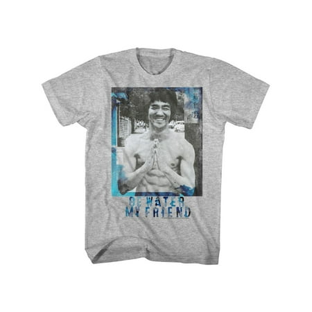 Bruce Lee Martial Artist Icon Be Water My Friend Photo Adult T-Shirt (Bruce Lee Best Friend)