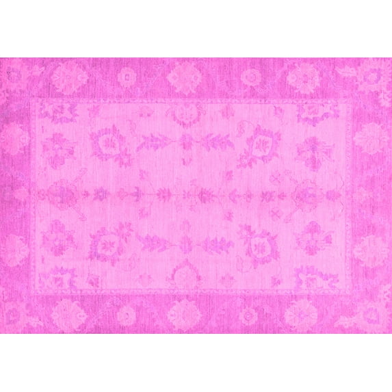 Ahgly Company Indoor Rectangle Oriental Pink Modern Area Rugs, 3' x 5'