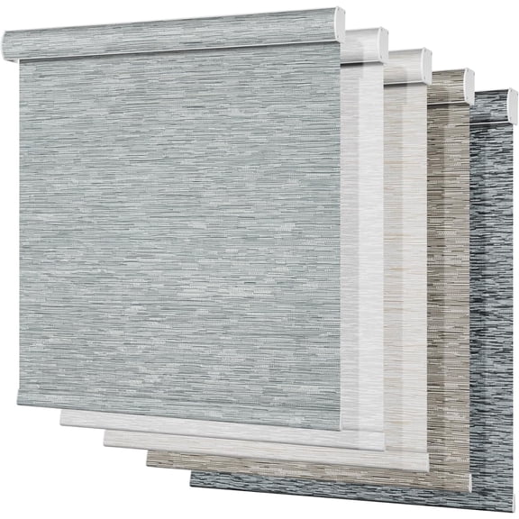EnjinZZ Light Filtering Roller Shades for Windows,Cordless,Roller Blinds,Thermal Insulated Fabric UV Protection,Window Blinds Shades for Home,Office,Bedroom,Door,Light Filtering-Grey,56" W x 36" H