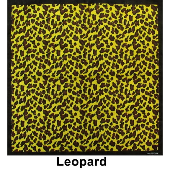 Leopard Art Print Designs Cotton Bandana (22 inches x 22 inches)