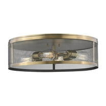 2 Light Flush Mount In Industrial Style 12.13 Inches Wide By 6 Inches High-Bronze Finish-Bronze Shade Color Z-Lite 331F12-Brz