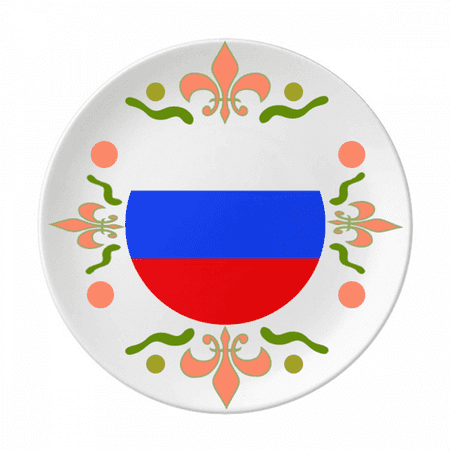 

Russia National Flag Europe Country Flower Ceramics Plate Tableware Dinner Dish