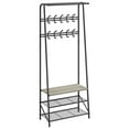 thumbnail image 1 of Hall Tree with Bench – 4-in-1 Rustic Entryway Organizer – 5 Hooks, Shoe Rack & Coat Rack – 200 lb Seat – Space-Saving – MDF & Steel – 70"H, 1 of 20
