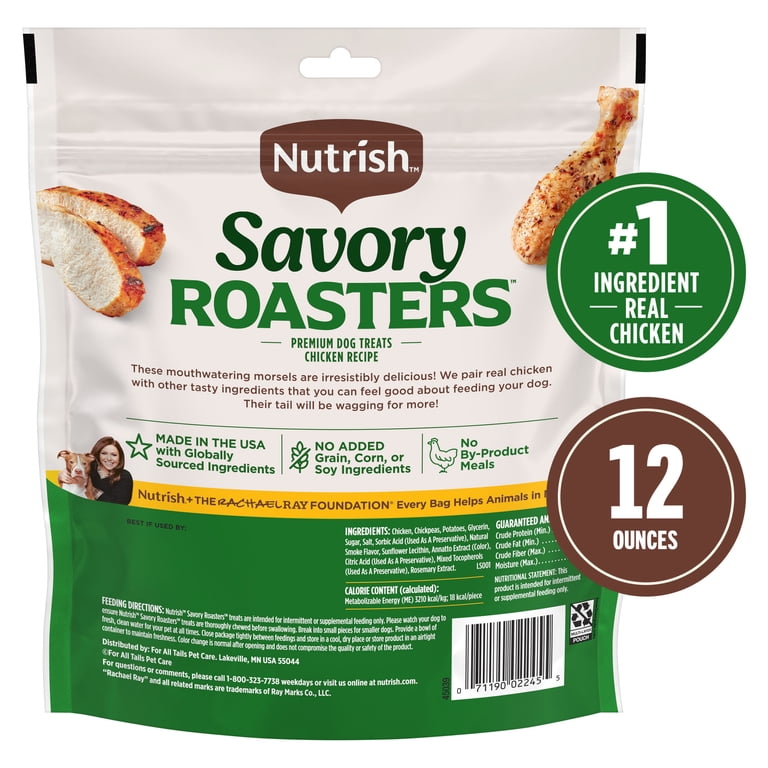 Nutrish Savory Roasters Chicken Recipe Premium Dog Treats, 12 oz