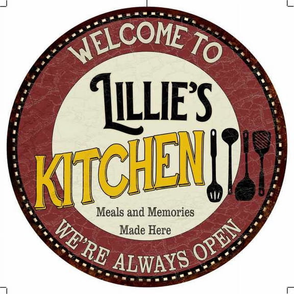 Lillie's Kitchen 14" Round Metal Sign Bar Game Room Wall Decor 100140040235
