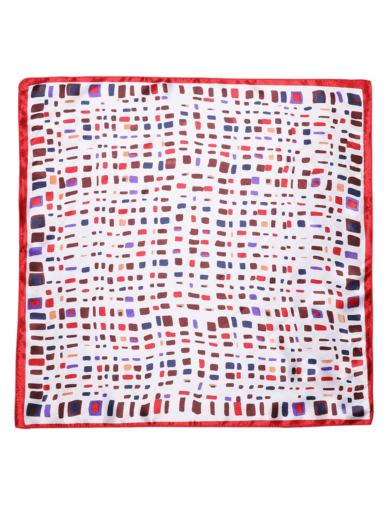 Unique Bargains Women Satin Print Square Scarves Kerchief Neck Scarves 20 x 20""