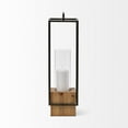 thumbnail image 3 of Mercana Orionis II Large Black Metal/Wood Candle Holder Lantern, 3 of 7