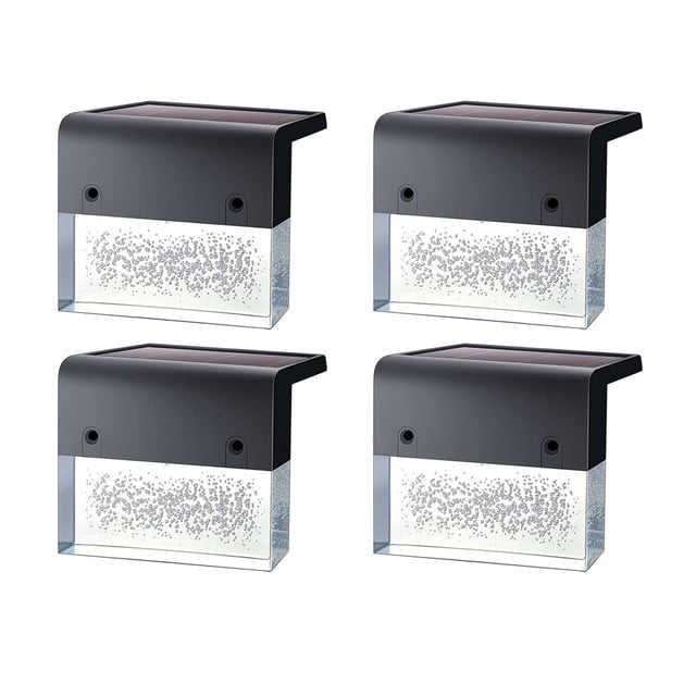 4 paquetes de lámparas solares para vallas 2 modos de iluminación IP65 lámpara de pared impermeable Tomshoo Trajes de lámpara al aire libre