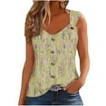 thumbnail image 2 of Hvot&aat Summer Tank Tops for Women V Neck Sleeveless O Ring Shoulder Blouses Loose Fit Button Up Printed Shirts, 2 of 5