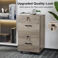 thumbnail image 4 of 2-Drawer Rolling Wood File Cabinet with Lock WashedGrey, 4 of 5