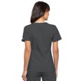 thumbnail image 4 of Cherokee Flexibles Women Medical Scrubs Top V-Neck Knit Panel Plus Size 2968, 5XL, Pewter, 4 of 6