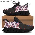 thumbnail image 1 of Zapatos de plataforma deportivos con cordones de malla para mujer, con estampado patriótico del 4 de julio, Día de la Independencia de Estados Unidos, 1 of 6