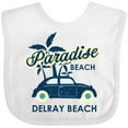 thumbnail image 3 of Inktastic Paradise Beach in Delray Beach with Palm Trees and Car Boys or Girls Baby Bib, 3 of 4