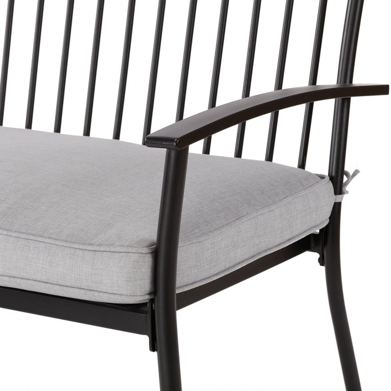 Better Homes Gardens Shaker Patio Bench Black with Gray