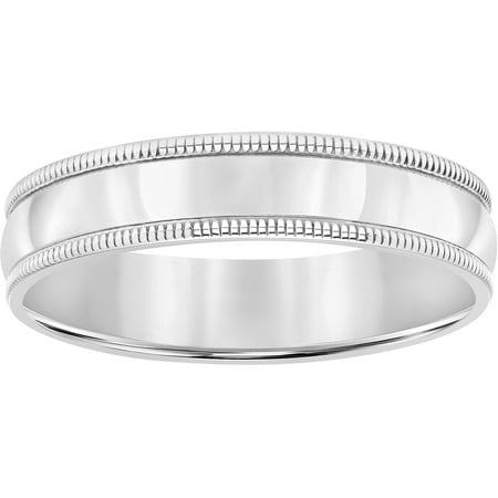 Sterling Silver Milgrain Comfort Wedding Band, 5mm