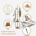 thumbnail image 3 of Gold Coat Rack, Metal Coat Racks Freestanding with Marble Base, Coat Tree with 3 Shelves and 9 Hooks for Entryway, Hallway, Bedroom, 3 of 7