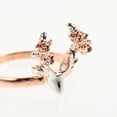 thumbnail image 4 of Anillo de asta de ciervo vintage, anillo de oro rosa con flor, regalo de Navidad para mujer (n.° 10), 4 of 7