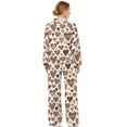 thumbnail image 2 of SCRAWLGOD Heart Animal Print Brown White Women's 2 Piece Outfits Turtleneck Drawstring Sweatshirt Wide Leg Pants Fashion Casual Sweatsuit Matching Loungewear Set for Sport, S, 2 of 7