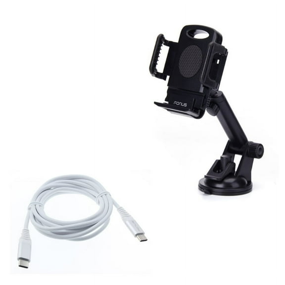 Dash Car Mount w 6ft USB Cable for OnePlus 9, Nord N200 5G/N100/N10 5G, Pro Phone - Windshield Holder Telescopic, Type-C to Type-C Charger Cord Power P2P for OnePlus 9, Nord N200 5G/N100/N10 5G, Pro