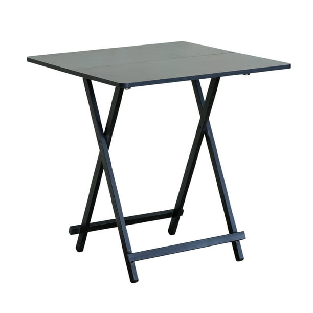 Ilios Innova | Mesa Plegable Multifuncional Portátil Negra, Ideal como Escritorio, Mesa Auxiliar, de Comedor o para Picnic, con Estructura de Metal y Superficie de MDF.